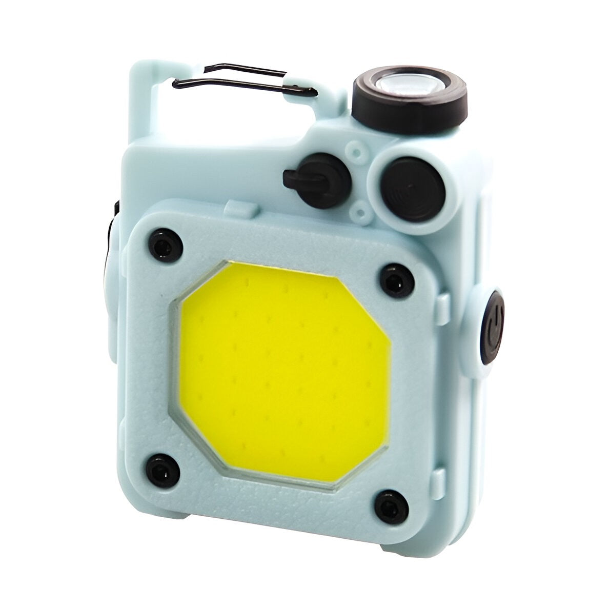 Lanterna Mini Elvis Tip Breloc, Tehnologie COB LED si Magnet, Reincarcabila USB-C, Multifunctionala pentru Camping, Material ABS, 6.1 x 5 x 2.5 cm, Albastru