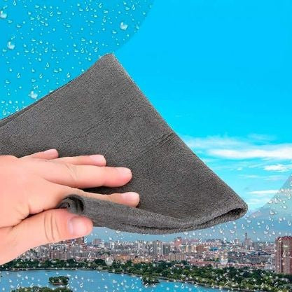 Microwipe, Laveta din Microfibra pentru Geamuri si Oglinzi, Super Absorbanta fara Scame, Lavabila la Masina, Material Textil, 20x30 cm, Gri, 1 Bucata