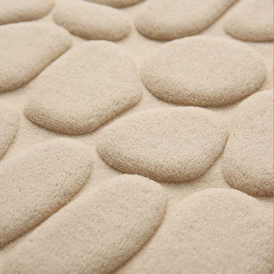 Covoras pentru Baie Antiderapant, Spuma cu Memorie, Absorbant si Uscare Rapida, Design 3D Piatra, Poliester si PVC, 40x60 cm, Bej