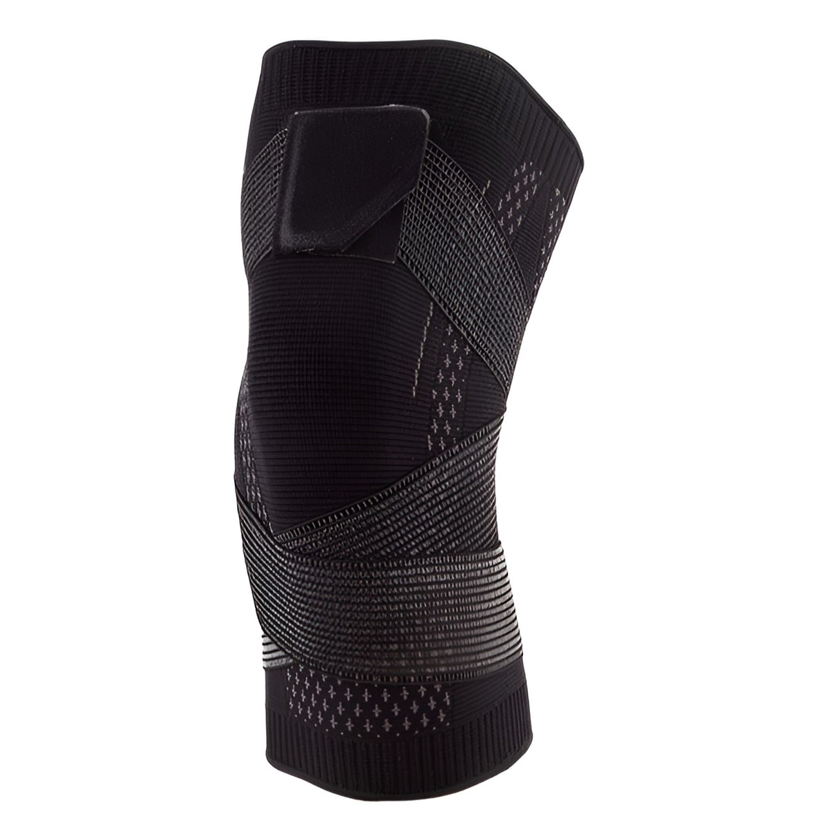 Orteza Elastica pentru Genunchi, Banda de Compresie Ajustabila cu Bretele, Material Respirabil Tricotat 3D, Marime M, Negru