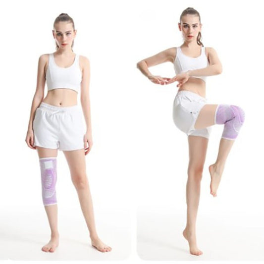 Orteza Elastica pentru Genunchi, Centura Compresie Ajustabila cu Bretele, Material Tricotat 3D Respirabil, Protectie Menisc, Marime L, Roz