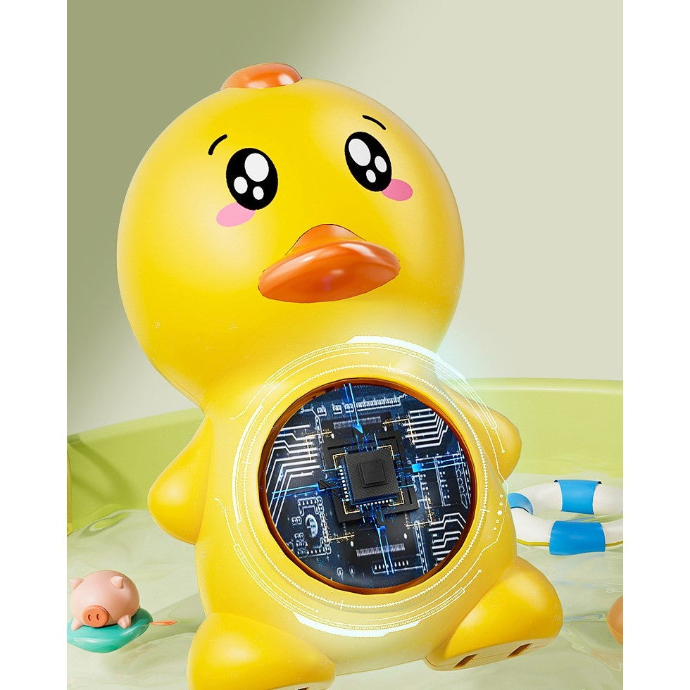 Termometru Electronic de Baie pentru Bebelusi, Afisaj LED si Alerta Temperatura, Rezistent la Apa IPX7, Senzor Inteligent, Model Ratusca Plutitoare, Plastic ABS, 12x7 cm, Galben