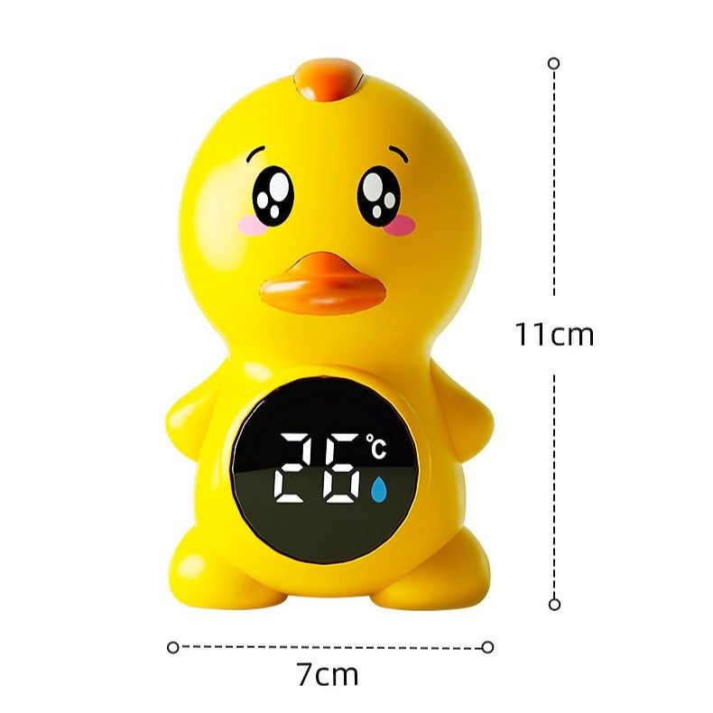 Termometru Electronic de Baie pentru Bebelusi, Afisaj LED si Alerta Temperatura, Rezistent la Apa IPX7, Senzor Inteligent, Model Ratusca Plutitoare, Plastic ABS, 12x7 cm, Galben