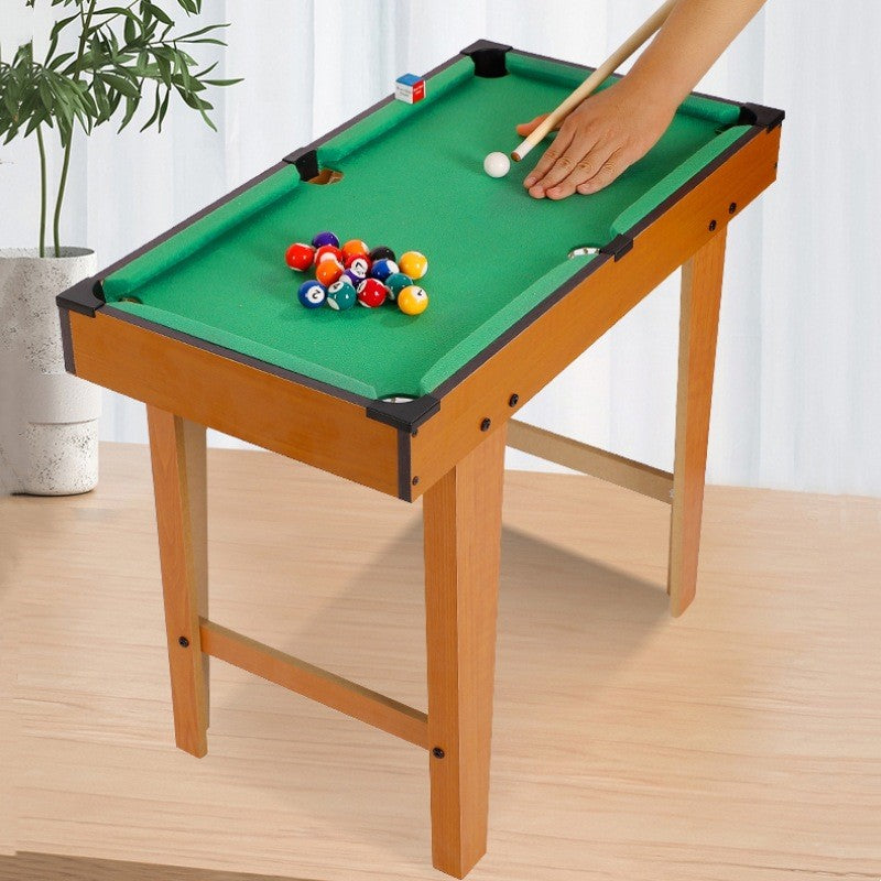 Mini Masa De Biliard Pentru Copii, Model Compact Si Portabil, Set Complet Cu 2 Tacuri Si 16 Bile, Accesorii Incluse, Lemn Si Textil, 120x61x77.5 cm