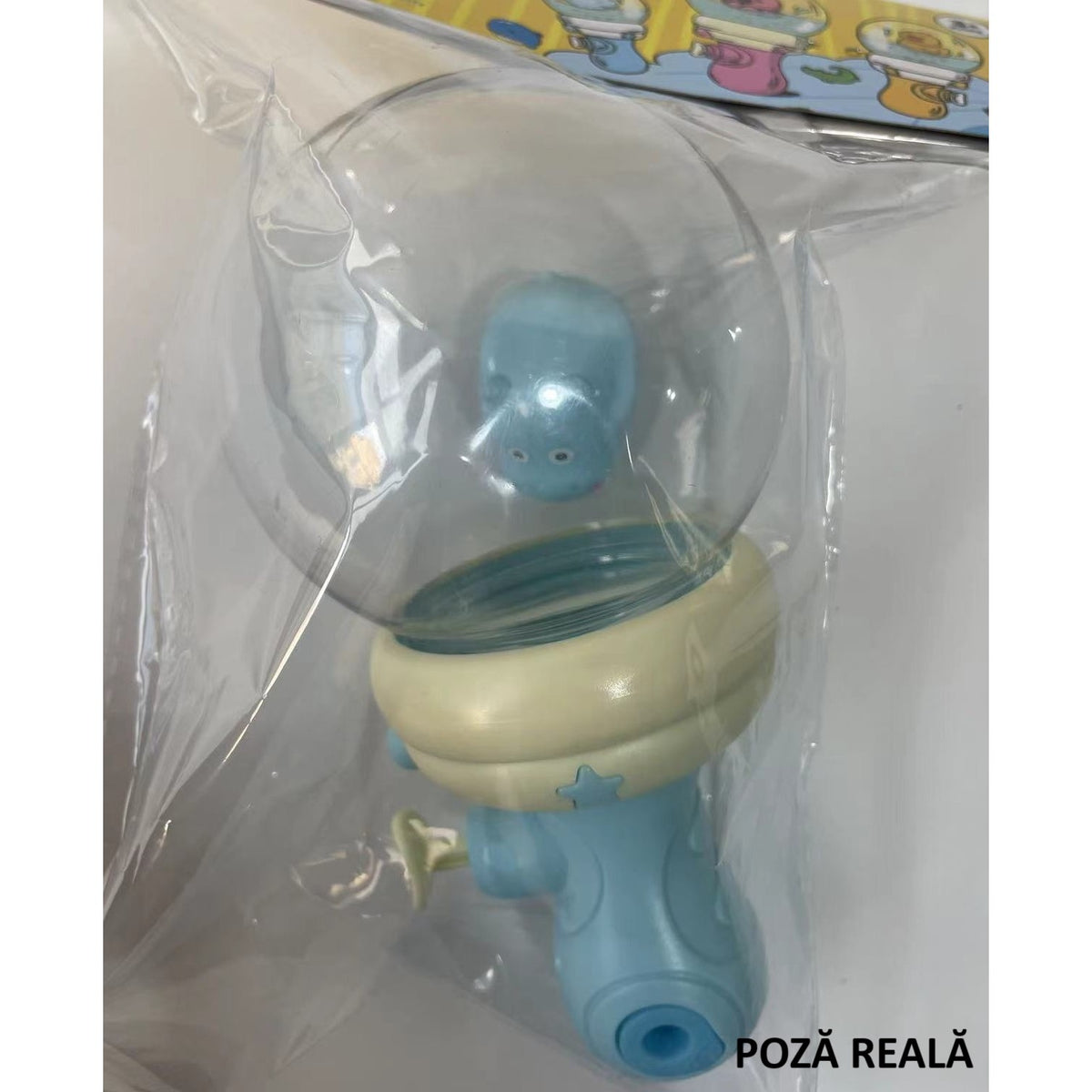 Pistol cu Apa pentru Copii, Jucarie de Vara Model Hipopotam, Rezervor Mare 300 ml, Plastic Rezistent, 9x9x17 cm, Albastru