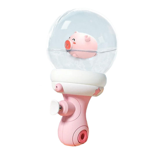 Pistol cu Apa pentru Copii, Model Purcelus, Jucarie de Vara pentru Piscina si Exterior, Material Plastic Rezistent, Capacitate 300 ml, 9x9x17 cm, Roz