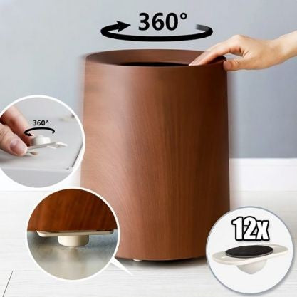 Set 16 Roti Autoadezive Universale pentru Mutat Mobila, Roti Pivotante cu Rotire 360 Grade, ABS si Cauciuc, 4.5x2.8x1.4 cm, Alb