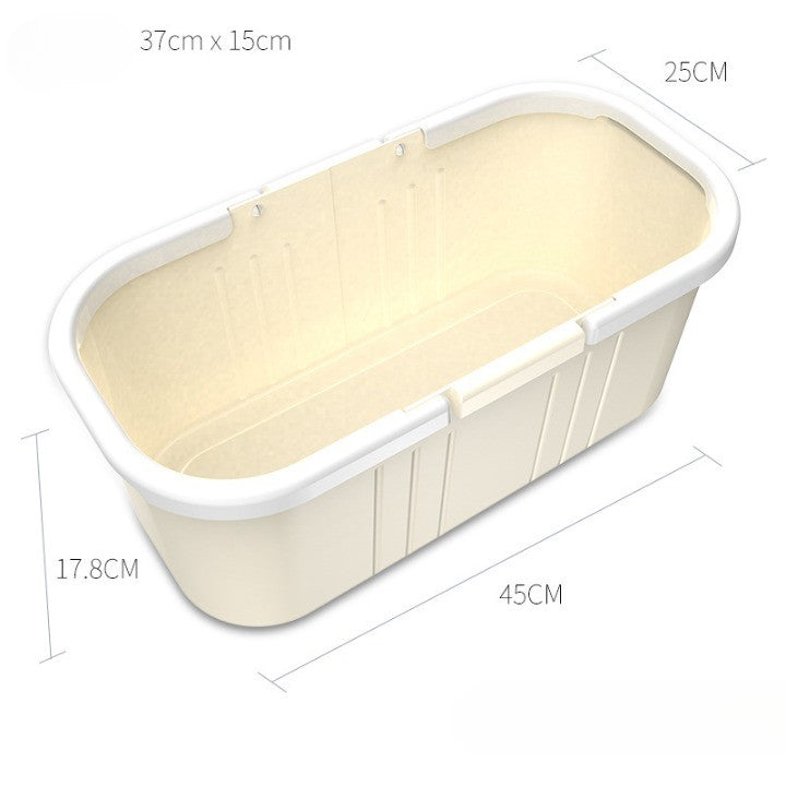 Galeata pentru Mop Plat in X, Recipient Curatare Podele cu Maner Ergonomic, Compatibila cu Mop 37 x 15 cm, Plastic, 45 x 25 x 17.8 cm, Galben