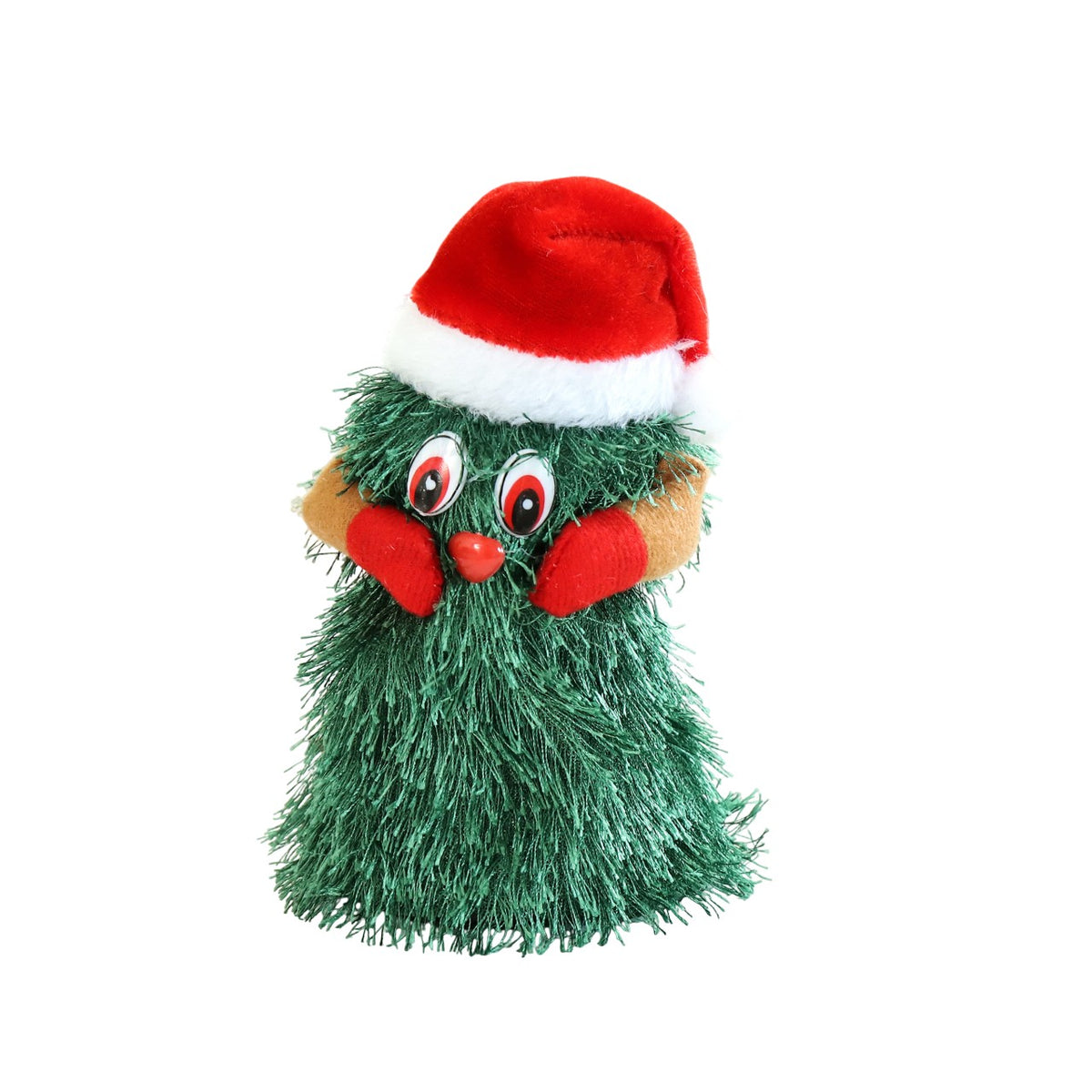 Bradut De Craciun Interactiv, Jucarie Muzicala Care Danseaza Si Canta, Decoratiune De Sarbatori Din Material Textil, 16 cm, Verde