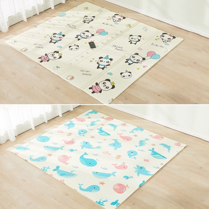 Covoras de Joaca pentru Copii si Bebelusi, Izolant Termic cu 2 Fete, Spuma XPE Amortizanta, Impermeabil si Antiderapant, Model Ursuleți si Delfini, 200 x 180 x 1 cm