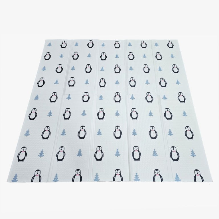 Covoras de Joaca pentru Copii si Bebelusi, Izolant Termic cu 2 Fete, Spuma XPE Amortizanta, Impermeabil si Antiderapant, Model Girafe si Pinguini, 200 x 180 x 1 cm