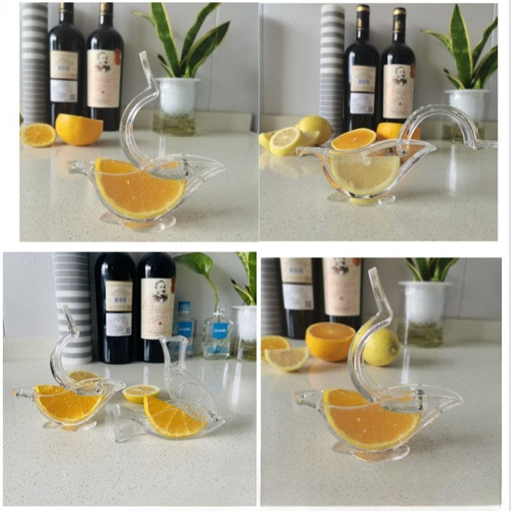 Storcator Manual de Citrice si Lamai, Design Ergonomic Tip Pasare, Plastic Acrilic Transparent, 12x5 cm