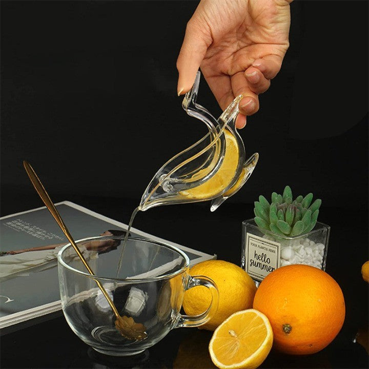 Storcator Manual de Citrice si Lamai, Design Ergonomic Tip Pasare, Plastic Acrilic Transparent, 12x5 cm