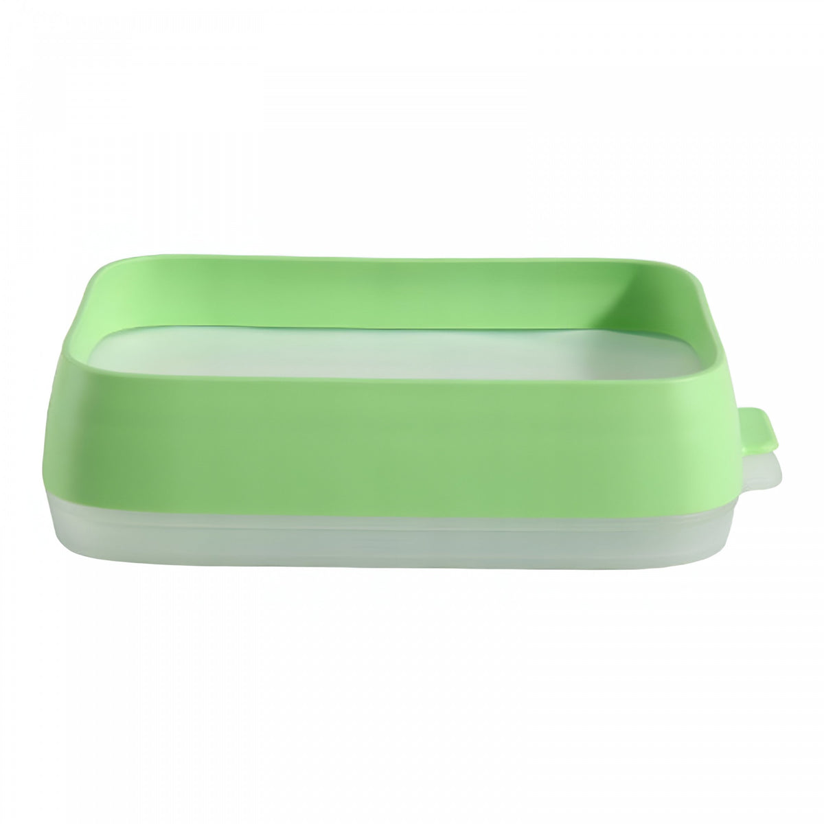 Recipient de Depozitare Alimente, Etans si Reutilizabil, Silicon Alimentar, Rezistent la Microunde si Congelator, 22x14.7x5 cm, Verde