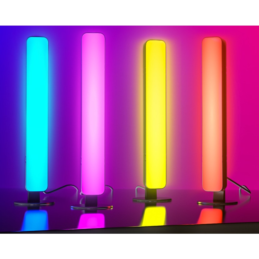 Lampa de Birou LED RGB, Control Telecomanda IR 24 Taste, Sincronizare Muzica, ABS si PC, Alimentare USB 5V, Negru, 25.5x4x3.5 cm