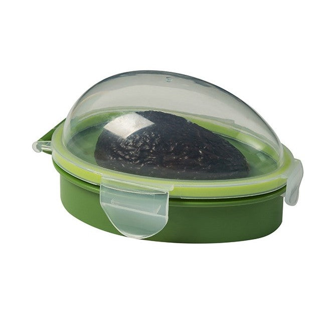 Recipient Depozitare Avocado, Cutie Etansa pentru Frigider, Mentinere Proaspata, Plastic si Silicon, 15.3x11x8 cm, Verde
