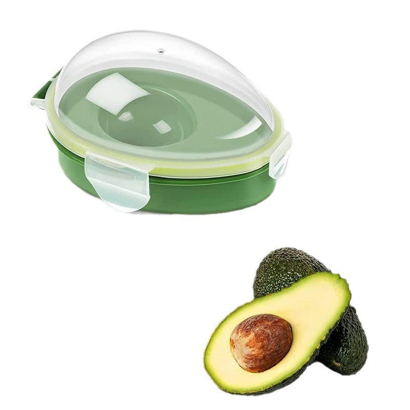 Recipient Depozitare Avocado, Cutie Etansa pentru Frigider, Mentinere Proaspata, Plastic si Silicon, 15.3x11x8 cm, Verde