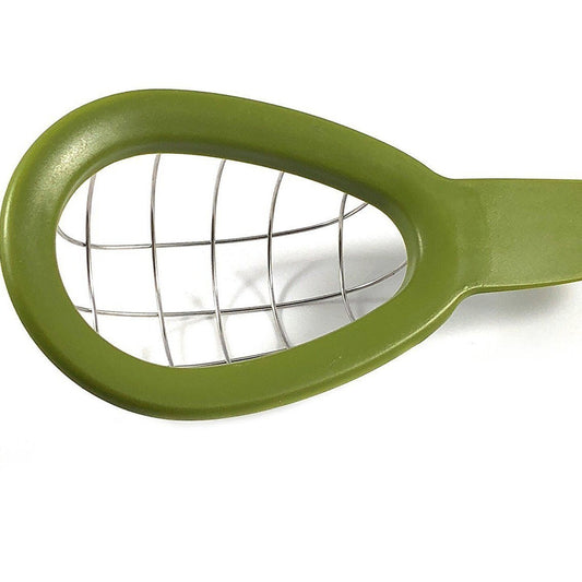 Feliator Avocado pentru Taiere in Cuburi, Dispozitiv Multifunctional cu Design Ergonomic, Otel Inoxidabil si ABS, 16x8x5 cm, Verde