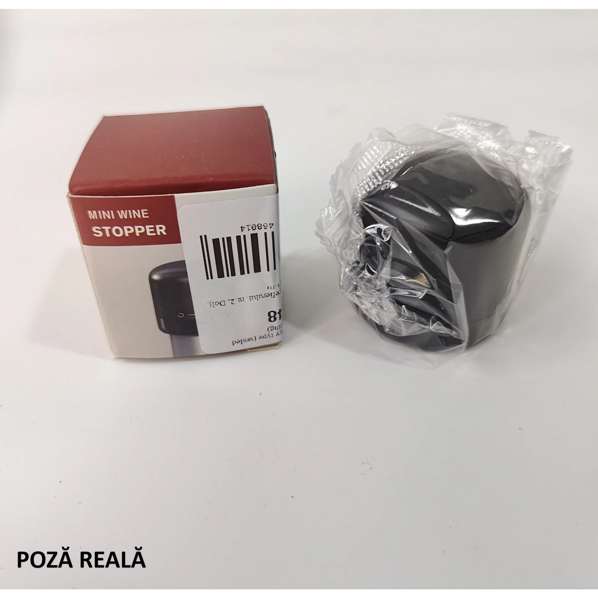 Dop de Vin Vacuumatic, Capac de Etansare Rotativ cu Sistem Lock-Unlock, Silicon Alimentar si ABS Reutilizabil, 3.8 x 3.8 cm, Negru