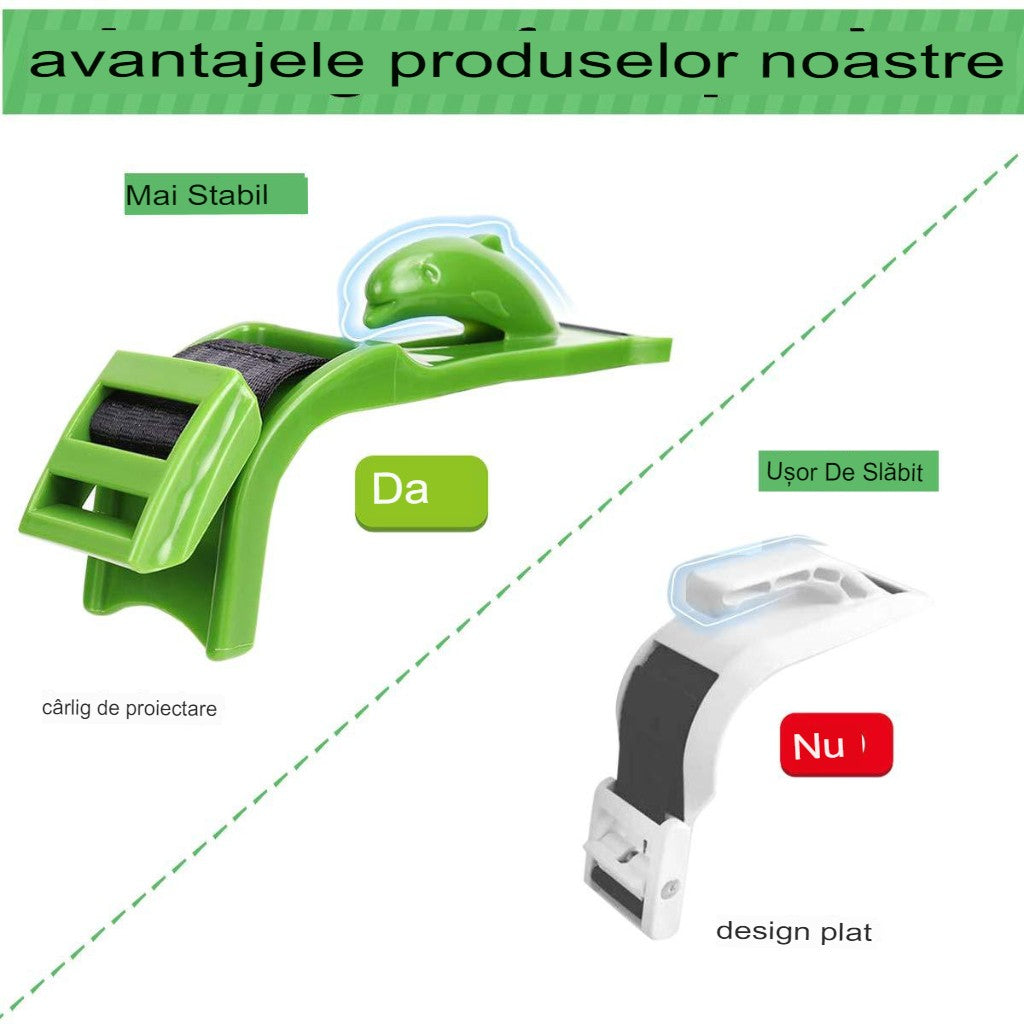 Deviator Centura de Siguranta pentru Gravide, Adaptor Ajustabil de Protectie Abdominala si Postoperator, Material ABS Antiderapant, Lungime 160 cm, Model Delfin, Verde