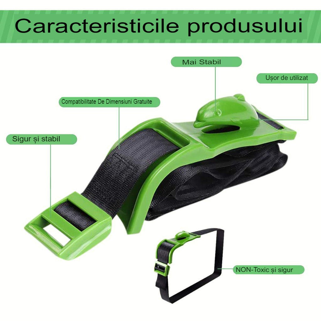 Deviator Centura de Siguranta pentru Gravide, Adaptor Ajustabil de Protectie Abdominala si Postoperator, Material ABS Antiderapant, Lungime 160 cm, Model Delfin, Verde