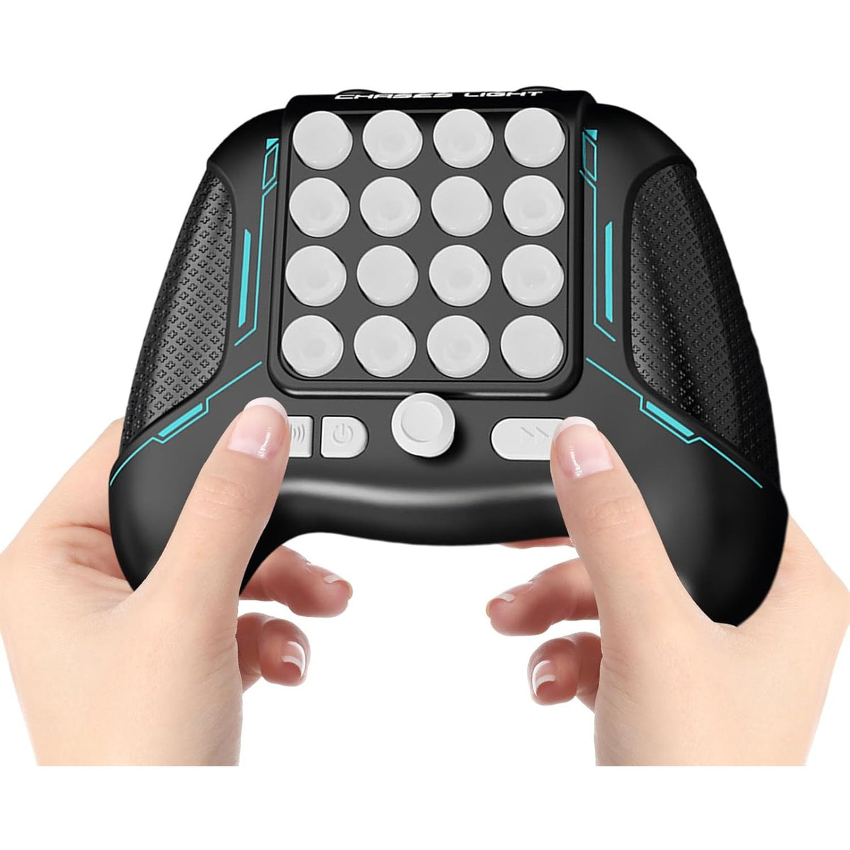 Jucarie Interactiva Pop It Tip Consola, Joc Anti-Stres cu 5 Moduri de Joc, Senzor de Viteza si Memorie, ABS si Silicon, 3 Ani+, Negru