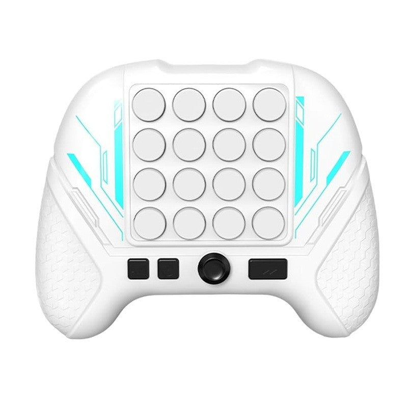 Jucarie Interactiva Pop It, Consola Joc Anti-Stres cu 5 Moduri de Joc, Sunete si Lumini LED, Material ABS si Silicon, Design Controller, Alb, +3 Ani