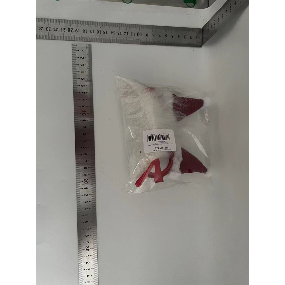 Ochelari de Craciun cu Nas si Barba, Accesoriu Party Model Mos Craciun, Plastic si Textil, 24x14 cm, Rosu si Alb