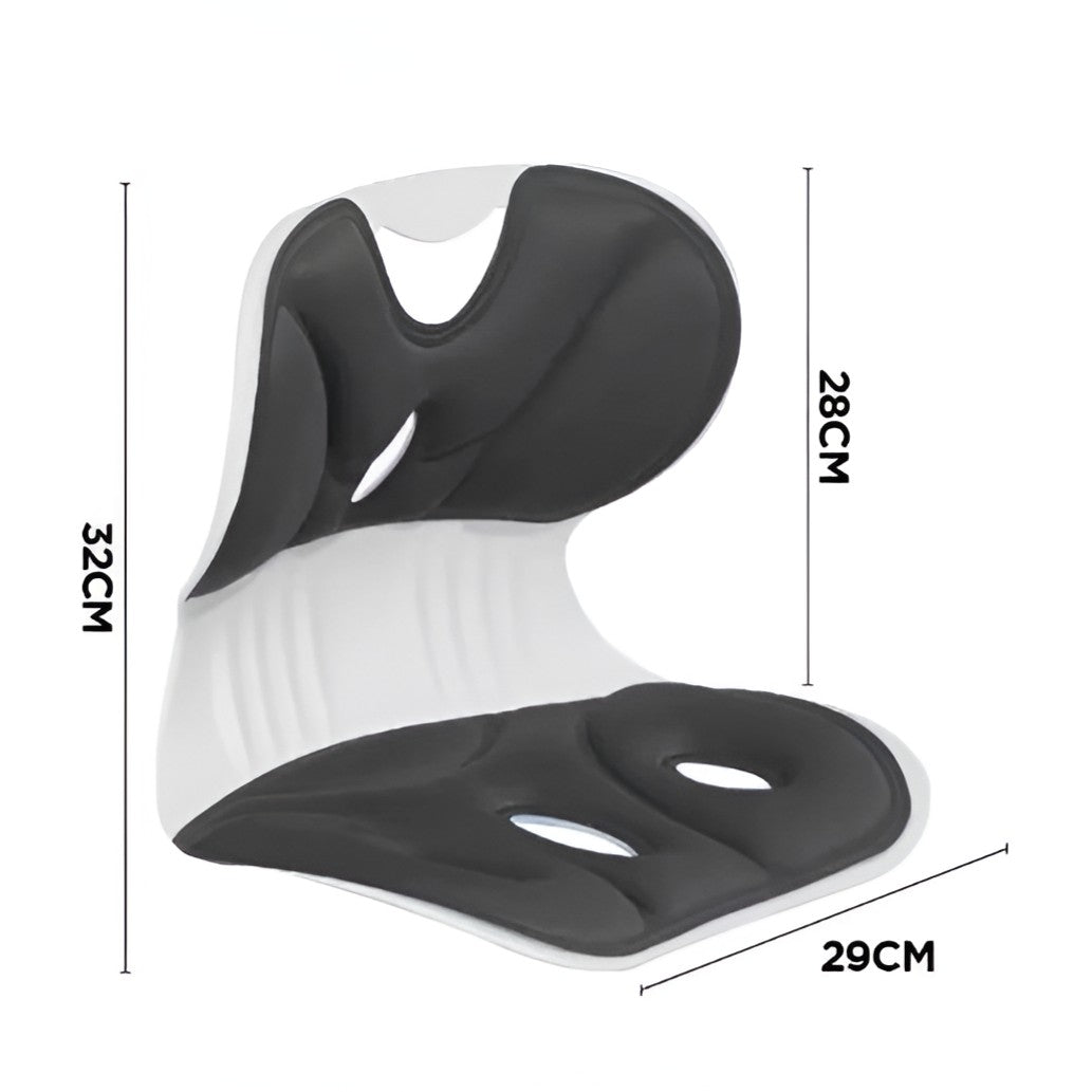 Suport pentru Scaun Corectarea Posturii, Spatar Ergonomic pentru Ameliorare Dureri Lombare, Polipropilena si Spuma cu Memorie, 32x29x28 cm, Marime S, Negru