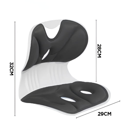 Suport pentru Scaun Corectarea Posturii, Spatar Ergonomic pentru Ameliorare Dureri Lombare, Polipropilena si Spuma cu Memorie, 32x29x28 cm, Marime S, Negru