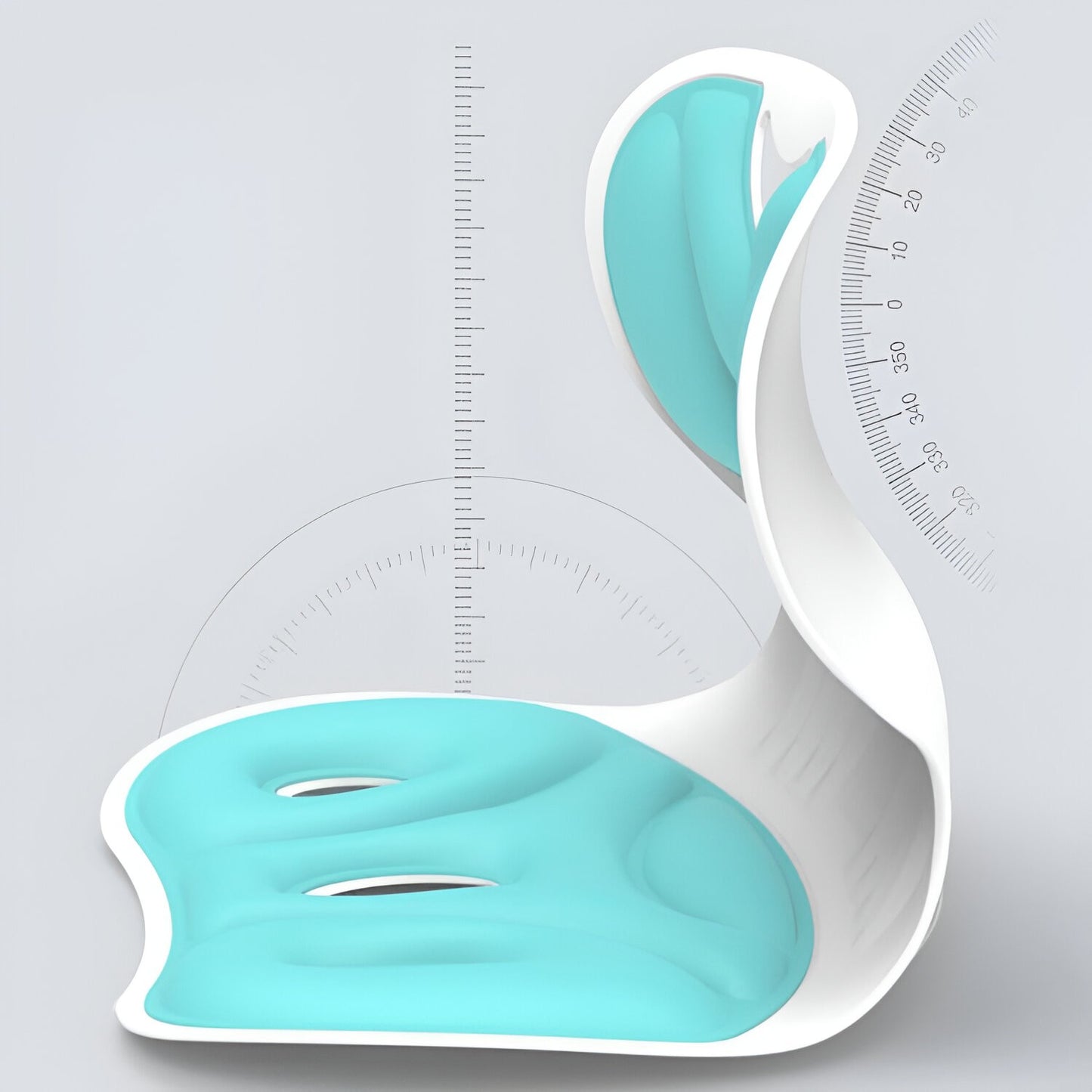 Suport pentru Scaun Corectare Postura, Spatar Ergonomic Portabil pentru Coloana si Talie, Design Respirabil cu Spuma cu Memorie, 36x34x33 cm, Marime L, Verde