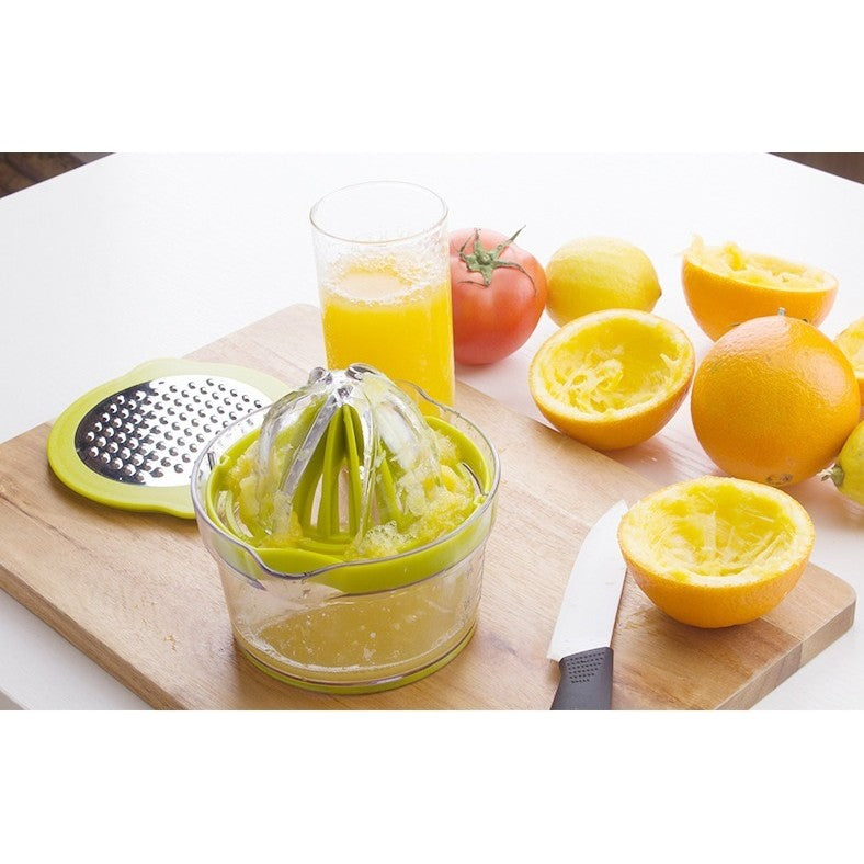 Storcător De Fructe Manual 2 În 1, Răzătoare Și Separator De Ouă, Cană Gradată 400 ml, Plastic, 14.8 x 8 x 13 cm, Verde