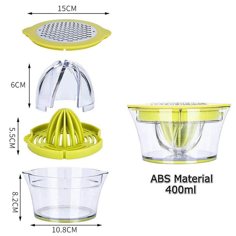 Storcător De Fructe Manual 2 În 1, Răzătoare Și Separator De Ouă, Cană Gradată 400 ml, Plastic, 14.8 x 8 x 13 cm, Verde