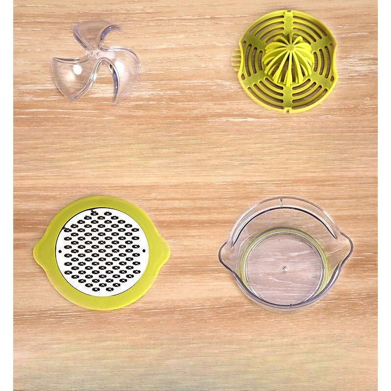 Storcător De Fructe Manual 2 În 1, Răzătoare Și Separator De Ouă, Cană Gradată 400 ml, Plastic, 14.8 x 8 x 13 cm, Verde