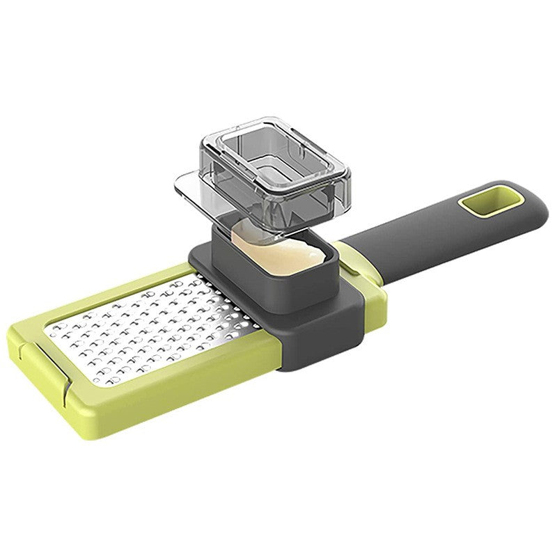 Razatoare Multifunctionala pentru Usturoi, Branza si Cascaval, Design Ergonomic Compact, Material PP si ABS, 20.3 x 5.8 x 3.3 cm, Verde/Gri