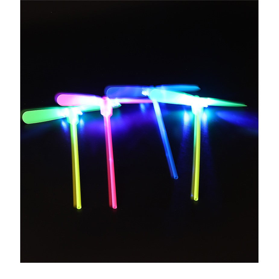 Set 4 Jucarii Libelula Zburatoare cu Lumini, Elice Aruncatoare Manuala Interactiva, Plastic Durabil, Multicolor