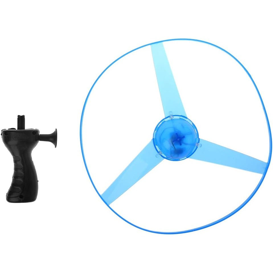 Jucarie Disc Zburator cu Lumini LED, Aruncator Manual pentru Copii, Activitati in Aer Liber, Material Plastic Rezistent, Albastru