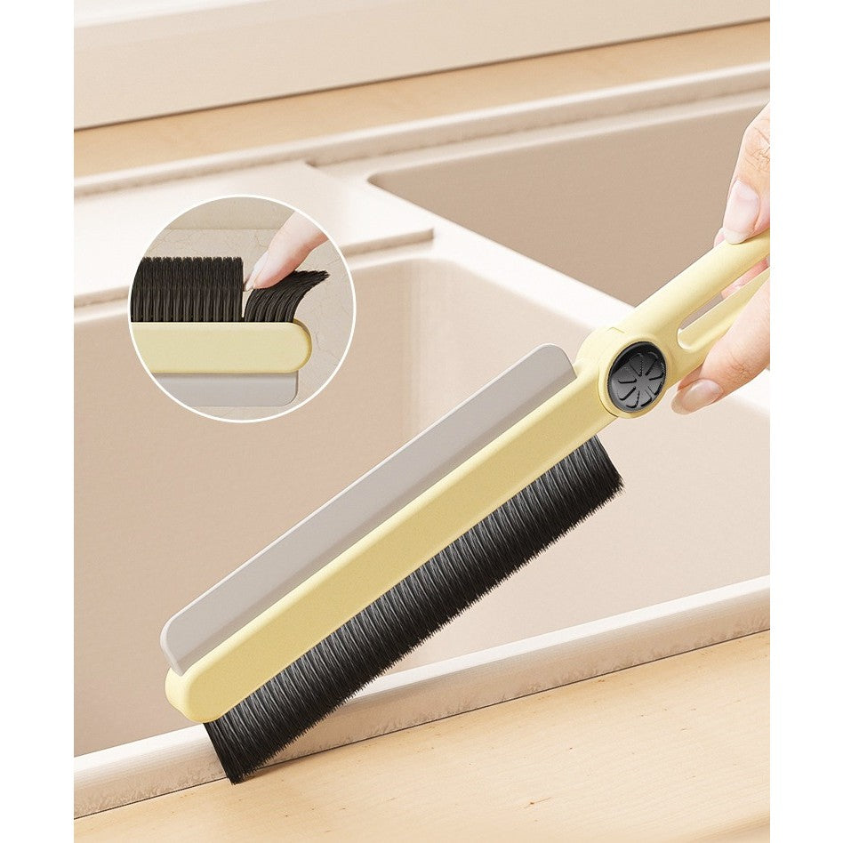 Perie Curatare Multifunctionala si Stergator, Cap Flexibil cu Rotire 25 Grade pentru Spatii Greu Accesibile, Rosturi si Pervaz, ABS si TPR, 24.7 x 4.5 cm, Alb Laptos