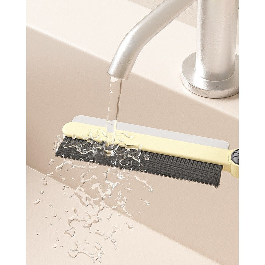 Perie Curatare Multifunctionala si Stergator, Cap Flexibil cu Rotire 25 Grade pentru Spatii Greu Accesibile, Rosturi si Pervaz, ABS si TPR, 24.7 x 4.5 cm, Alb Laptos