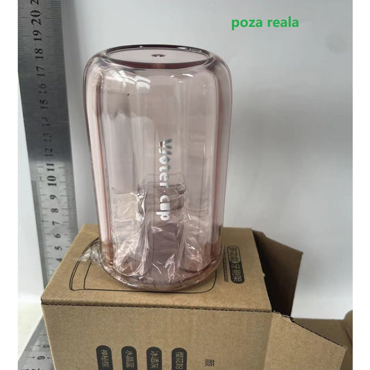 Suport Multifunctional 2 in 1 pentru Periuta de Dinti si Pasta, Organizator Baie cu Montare pe Perete fara Gaurire, Pahar Inclus, PET si Silicon, 10.4 x 7.3 x 7.3 cm, Roz