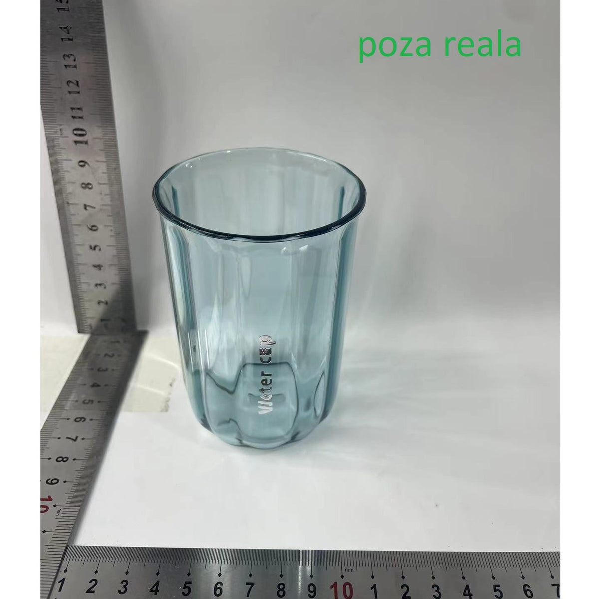 Cană pentru Clătit Gura și Periuța de Dinți, Design Ergonomic Rezistent la Cădere, Material AS Ecologic, 200 ml, Albastru Transparent