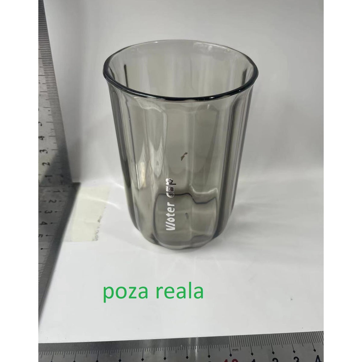 Cană de Apă pentru Clătit Gura și Periuța de Dinți, Design Ergonomic și Rezistent la Cădere, Plastic AS, 200 ml, Gri Transparent
