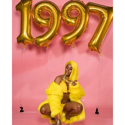Balon Aniversar Cifra 1, Figurina din Folie Metalizata, Umflare cu Aer sau Heliu, Include Pai, Inaltime 40 cm, Auriu
