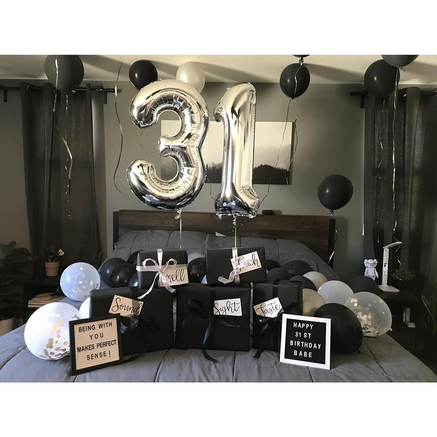 Balon Aniversar Cifra 3, Figurina din Folie Metalizata, Umflare cu Aer sau Heliu, Include Pai, Argintiu, 40 cm