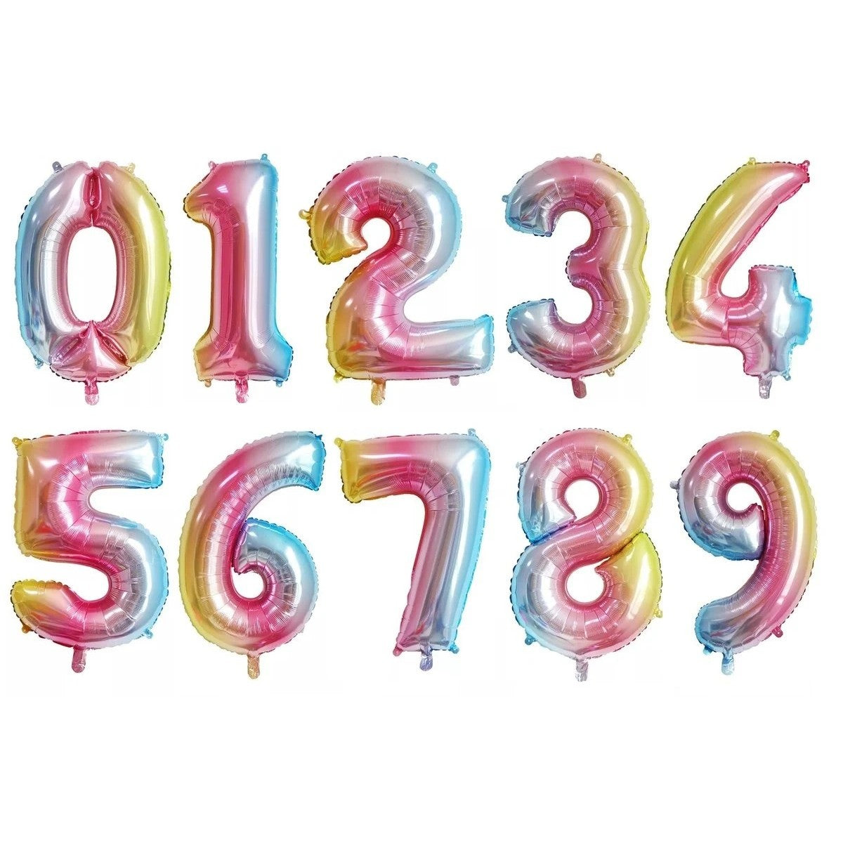 Balon Aniversar Cifra 6, Figurina din Folie Metalizata de Aluminiu, Umflare cu Aer sau Heliu, Include Pai, Multicolor, 40 cm