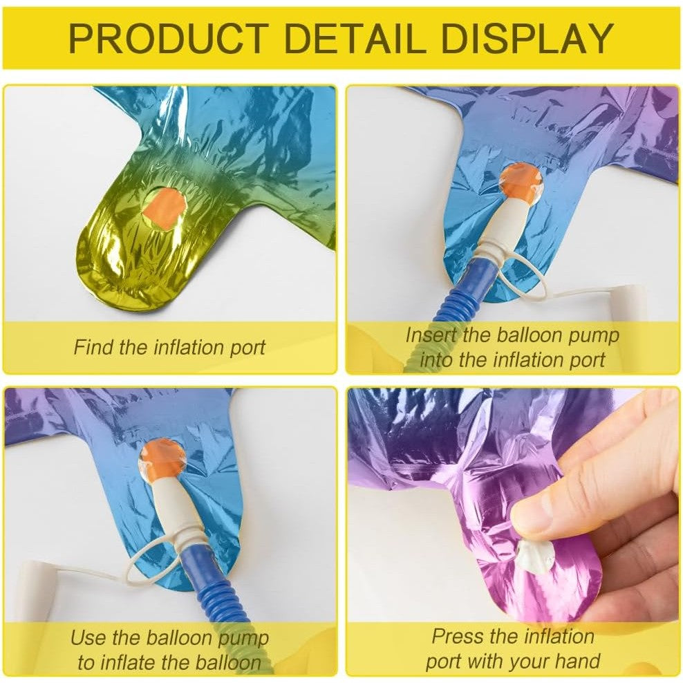 Balon Aniversar Cifra 4, Figurina din Folie de Aluminiu, Umflare Aer sau Heliu, include Pai Umflare, Multicolor, 40 cm