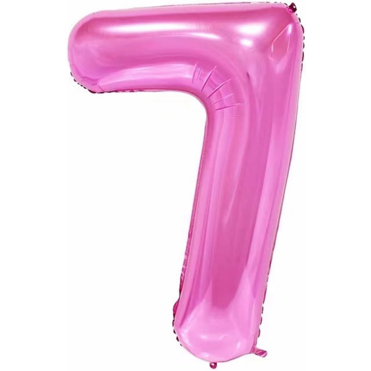 Balon Aniversar Cifra 7 cu Coroana, Figurina Uriasa din Folie Metalizata, Umflare Aer sau Heliu, Inaltime 100 cm, Roz, 1 Bucata