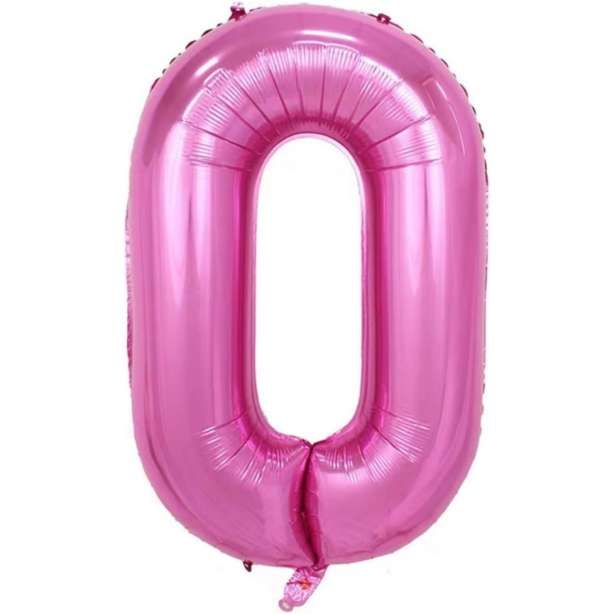 Balon Aniversar Cifra 0 cu Coroana, Figurina din Folie Metalizata, Set Decoratiuni Petrecere cu Pai Inclus, Umflare Aer sau Heliu, 100 cm, Roz