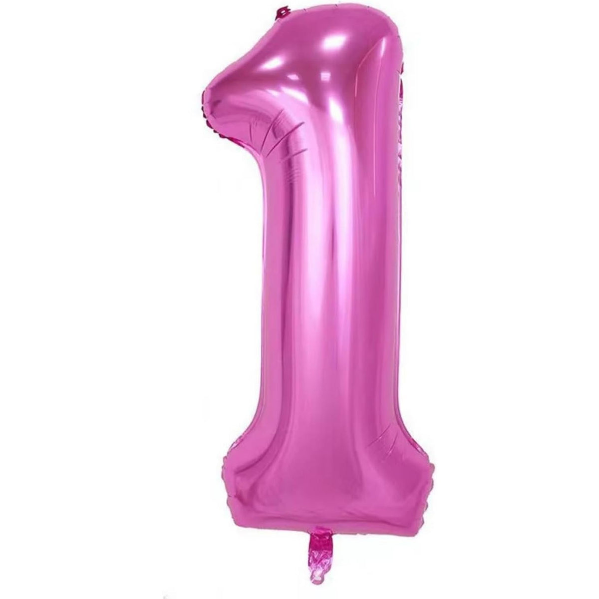 Balon Aniversar Cifra 1 cu Coroana, Figurina Uriasa Aniversare, Folie Metalizata, Umflare Aer sau Heliu, 100 cm, Roz