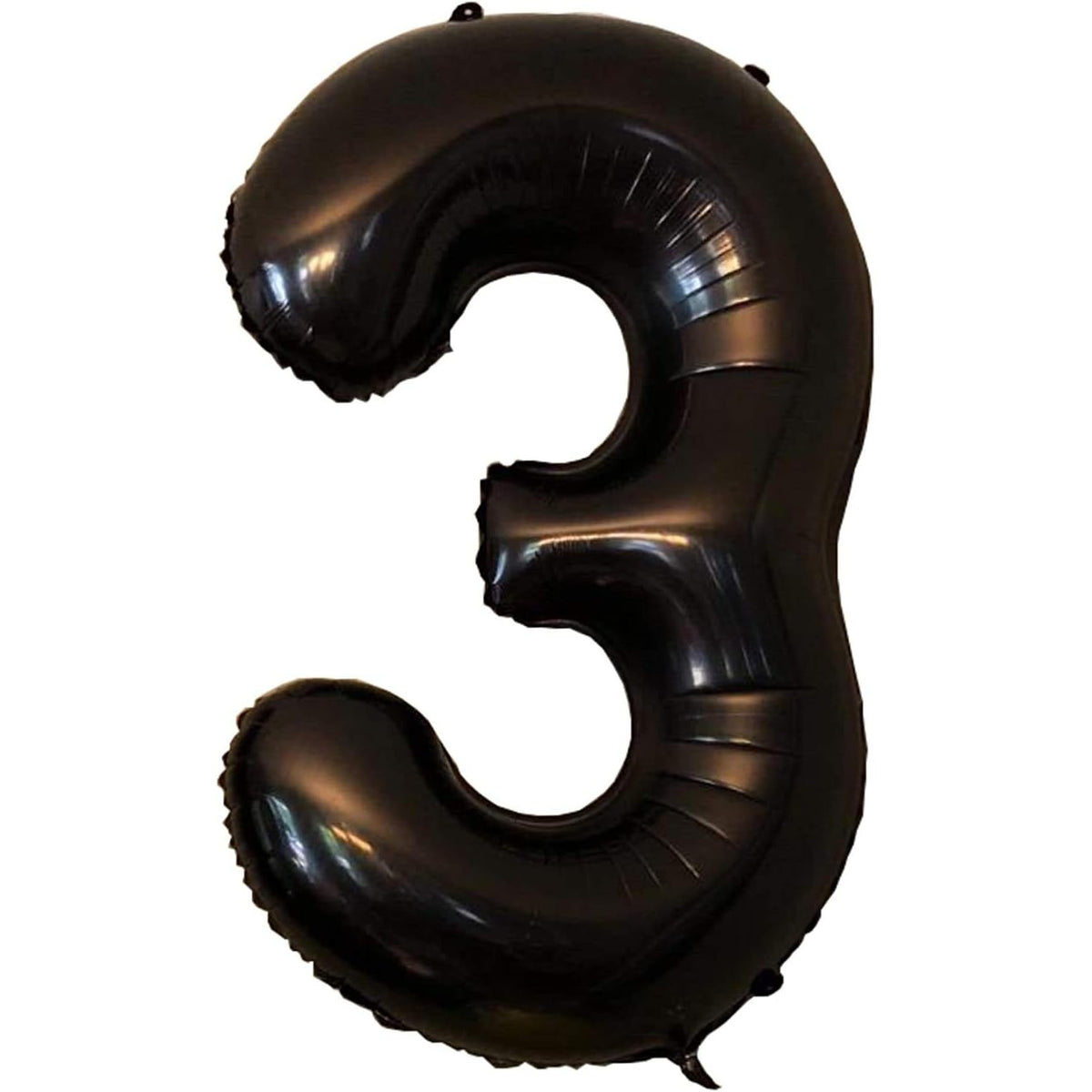Balon Aniversar Cifra 3, Figurina din Folie Metalizata de Aluminiu, Umflare Aer sau Heliu, 40 cm, Negru